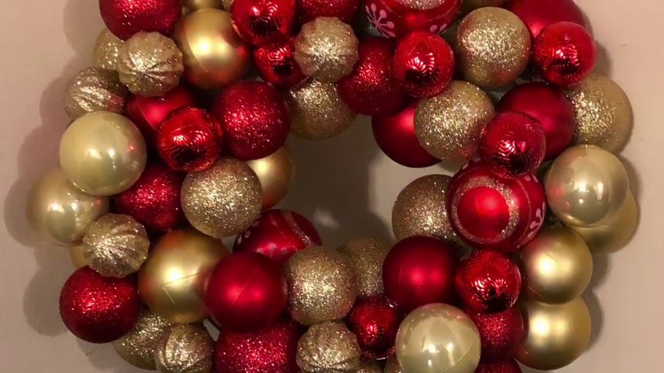 DIY Dollar Tree Gold And Red Christmas Wreath
