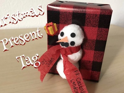 DIY Easy & Fun Christmas Present Name Tag Using Cotton Balls