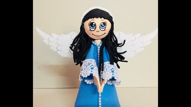 DIY EVA Foam Doll, DIY Fofucha Doll, DIY Foam Angel, DIY Christmas Crafts, Easy Foam Doll