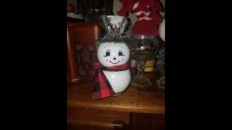 DIY Glass Snowman decoration