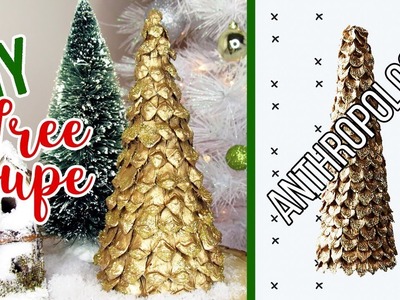 DIY Gold Tabletop Christmas Tree | Anthropologie Dupe