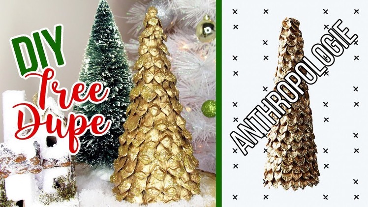 DIY Gold Tabletop Christmas Tree | Anthropologie Dupe