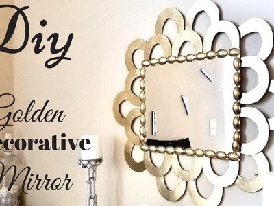 Diy Golden Decorative Wall Mirror Quick and Easy Wall Decorating idea