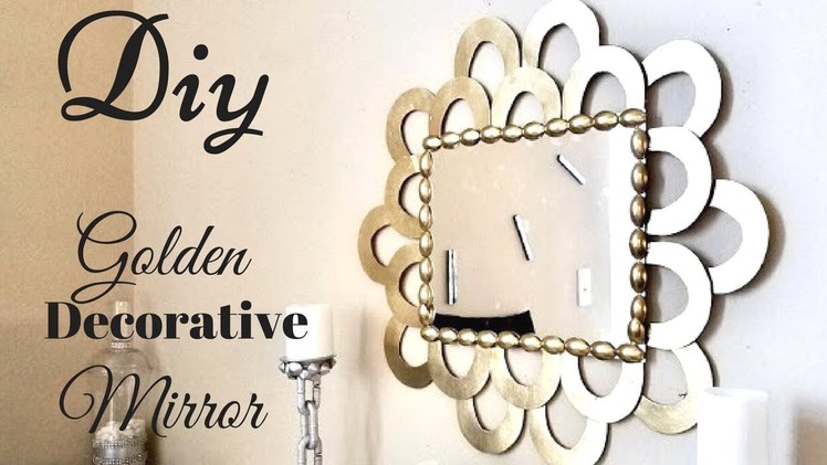 Diy Golden Decorative Wall Mirror Quick and Easy Wall Decorating idea