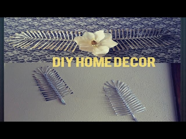 DIY HOME DECOR MADE WITH DOLLAR TREE SPOONS ENDS.WALL DECOR.CENTERPIECE.CHEAP AND EASY GLAM DECOR