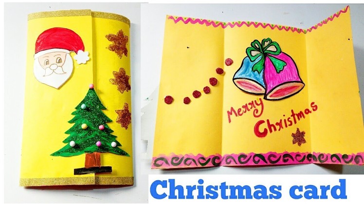 DIY: How to make easy and simple Christmas greeting card | kids Christmas Craft