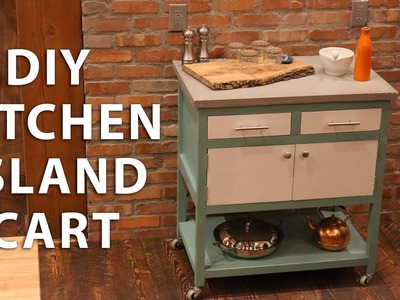 DIY Kitchen Island Cart with a Concrete Top