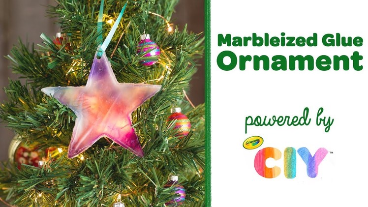 DIY Marbleized Glue Ornament || Crayola CIY: Create It Yourself || WEEK OF ORNAMENTS