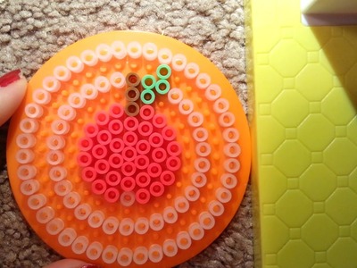 DIY Perler Beads Apple Coaster