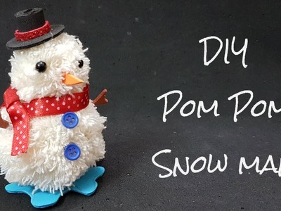 DIY Pom pom Snow man. DIY Winter room Decor