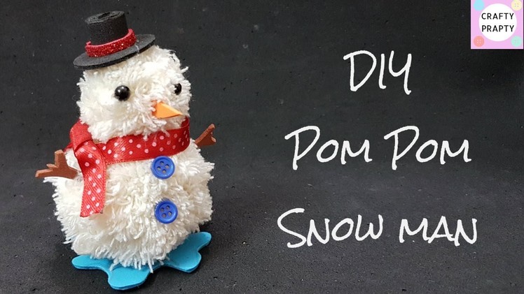 DIY Pom pom Snow man. DIY Winter room Decor