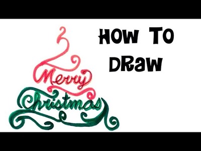 Drawing Merry Christmas tree kids drawing coloring for diy arts crafts cards art Happy New Year 2018