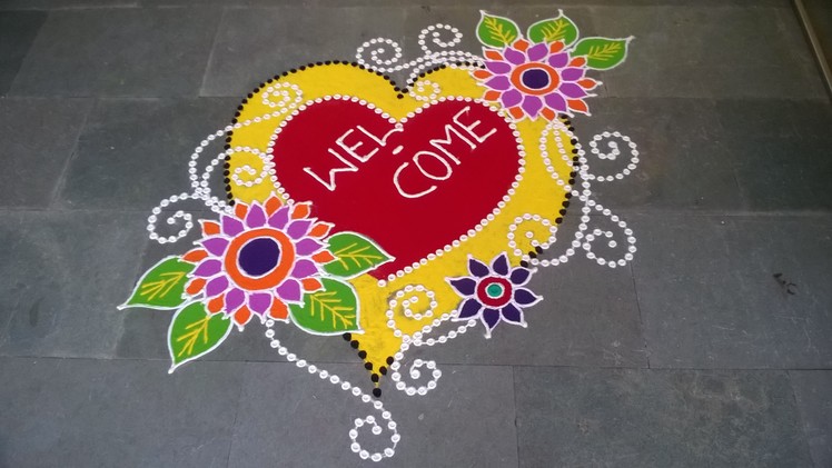 Freehand Rangoli Design(New Year Special)