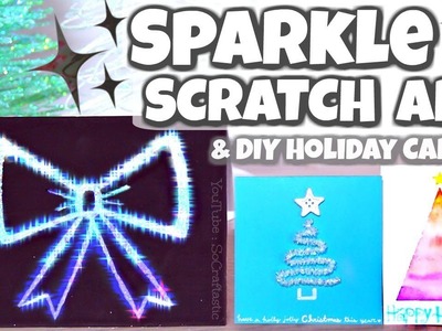 GLITTER SCRATCH ART & DIY Holiday Card Designs | CHRISTMAS DIYs! by SoCraftastic