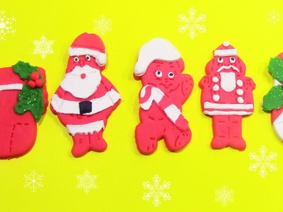 How to Make Santa Claus with Play Doh for Kids - DIY Santa Clasus Socks and Learn Colors PlayDoh