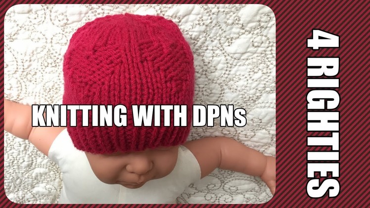#LittleHatBigHeart OR #Valentine's Hat with ❤️  , Knitted On DPNs - 4 Righties