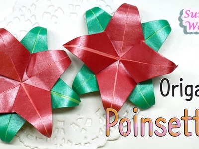 Origami - Poinsettia (Christmas Ornament DIY)
