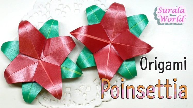 Origami - Poinsettia (Christmas Ornament DIY)