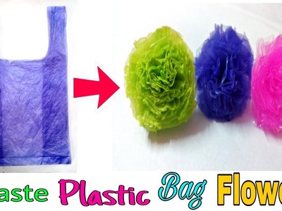 Plastic Cover Flower Making Designs - Waste Plastic Bags Flower - DIY Best Out Of Waste