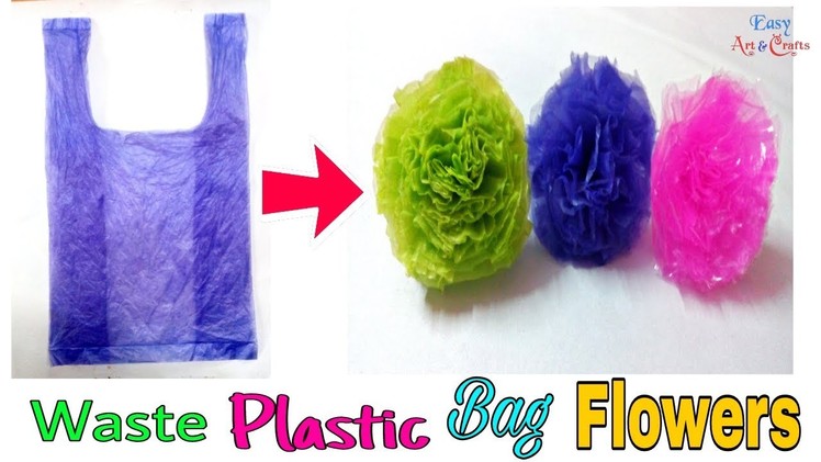Plastic Cover Flower Making Designs - Waste Plastic Bags Flower - DIY Best Out Of Waste