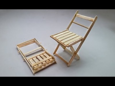 Popsicle or Ice Cream Stick Folding Chair Making DIY Miniature