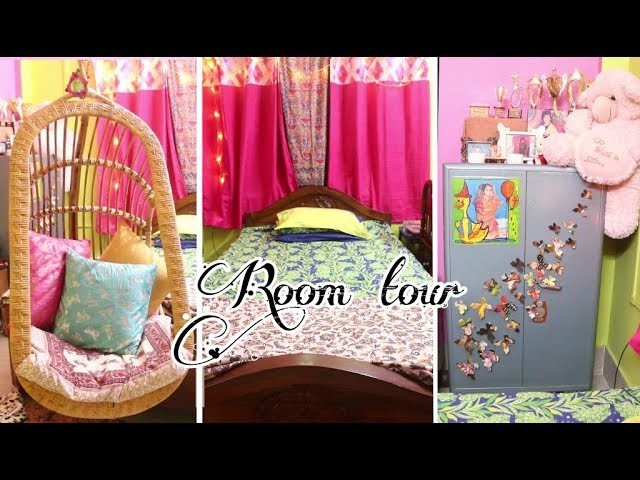 Room tour: diy room decor ideas | Indian + Bohemian colorful room