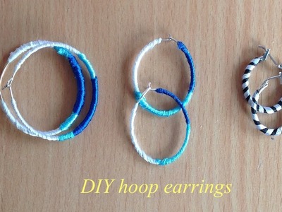 Silk thread hoop earrings II DIY hoop earrings II Give colors to your simple hoop earrings