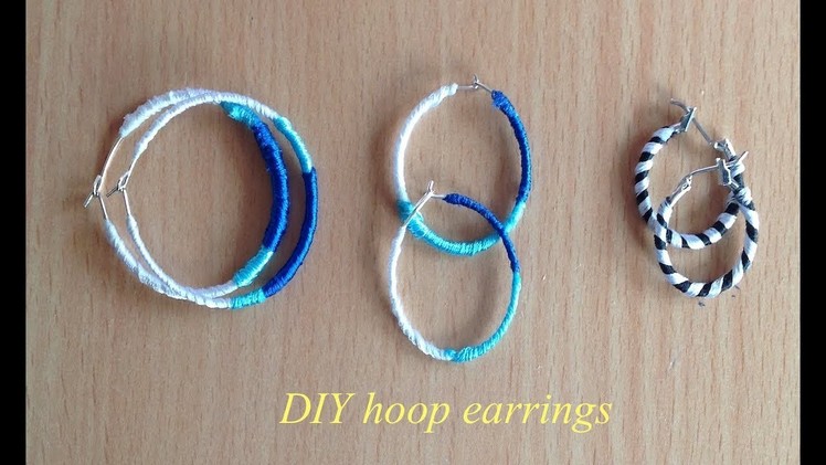 Silk thread hoop earrings II DIY hoop earrings II Give colors to your simple hoop earrings