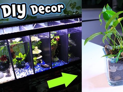 BETTA FISH tank decorations | DIY Aquarium Plant Planters