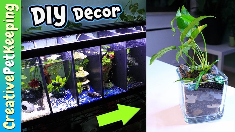 BETTA FISH tank decorations | DIY Aquarium Plant Planters