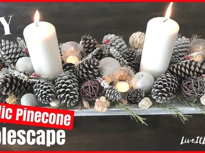 CHRISTMAS DIY DECOR | Rustic Pinecone Tablescape