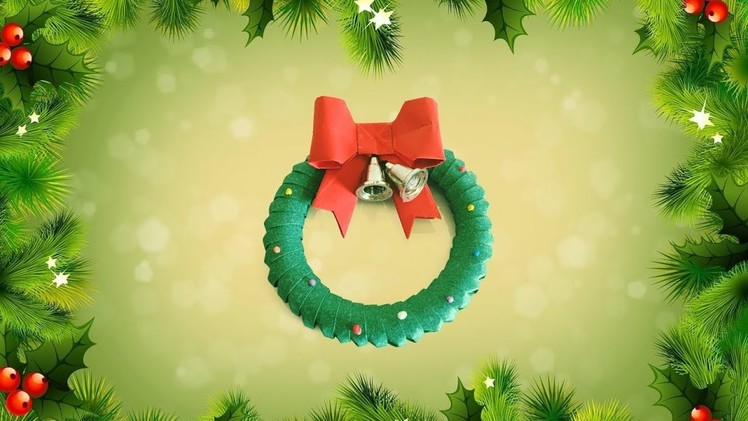 Christmas Ornament. Origami Wreath. Easy And Simple Christmas Idea For Kids | Priti Sharma