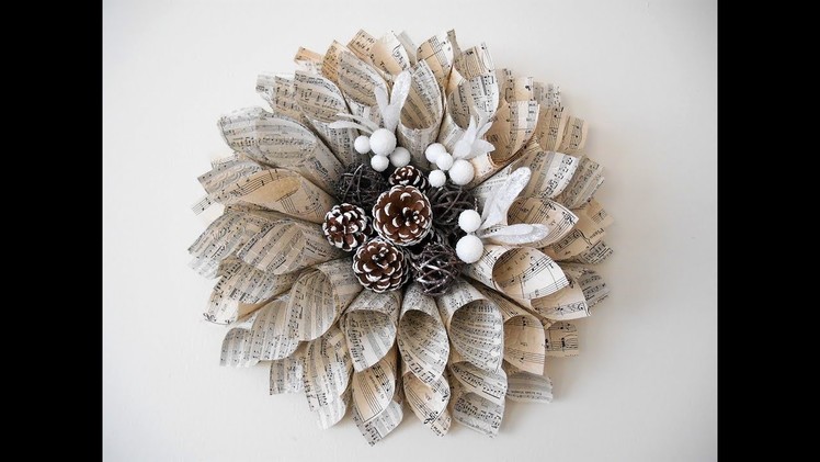 Christmas Poinsettia  -  Paper Wreath