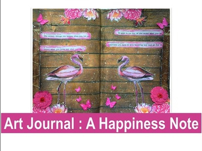 Decoupage Mixed Media Art Journal with Napkin, Rice Paper & Magazine