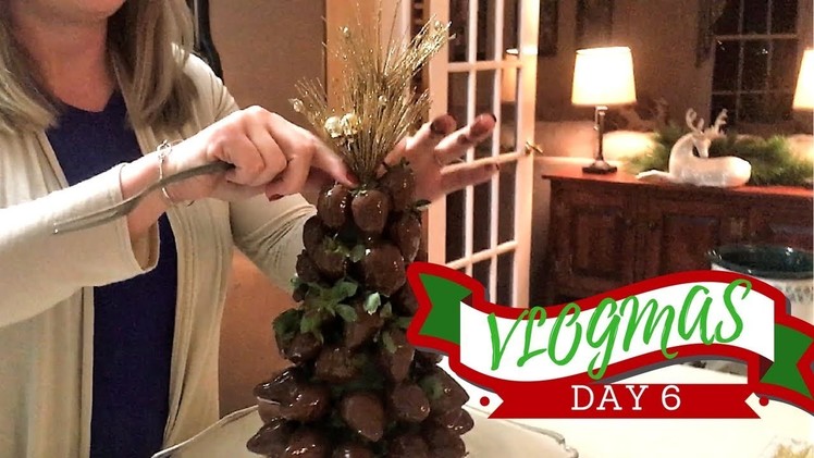 DIY Chocolate Covered Strawberry Christmas Tree | Christmas Desserts | VLOGMAS 2017 DAY 6