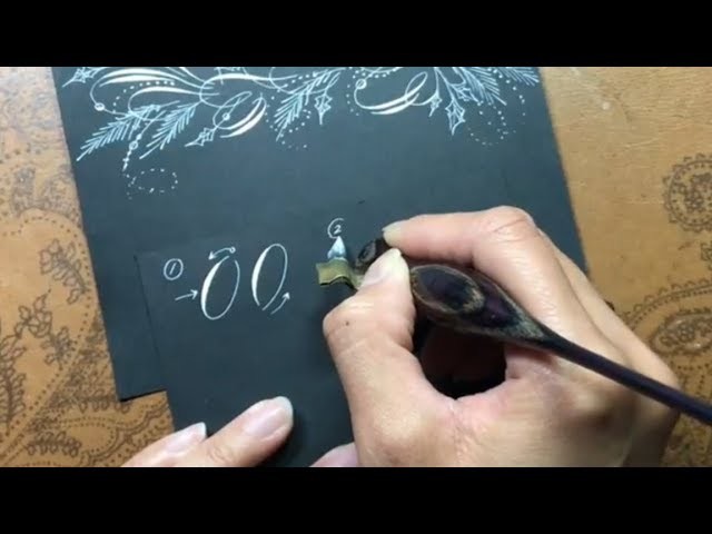 DIY CHRISTMAS GARLAND FLOURISHING WITH POINTED PEN