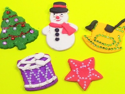 DIY Christmas Tree SnowMan Santa Claus and More Christmas PlayDoh - Make Play Doh Ornaments