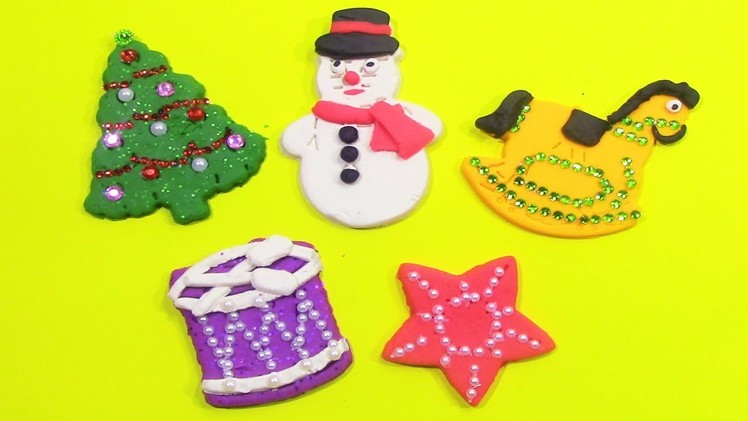 DIY Christmas Tree SnowMan Santa Claus and More Christmas PlayDoh - Make Play Doh Ornaments