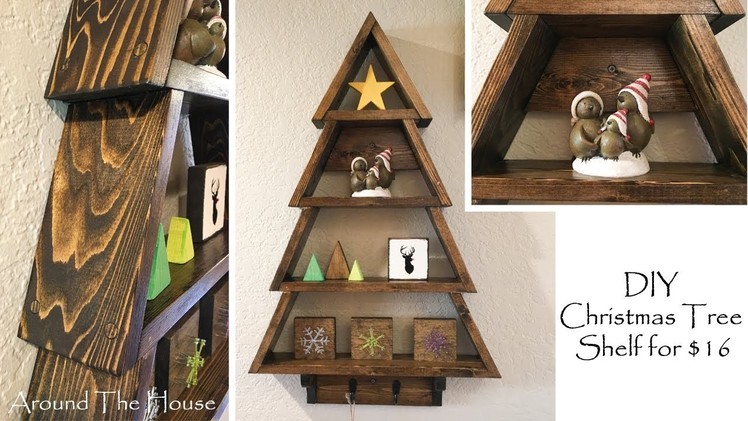 DIY Christmas Tree Wall Shelf