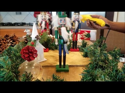 DIY Dollar Tree - Holiday Nutcracker Centerpiece with Lights. Beautiful & Unsuspecting
