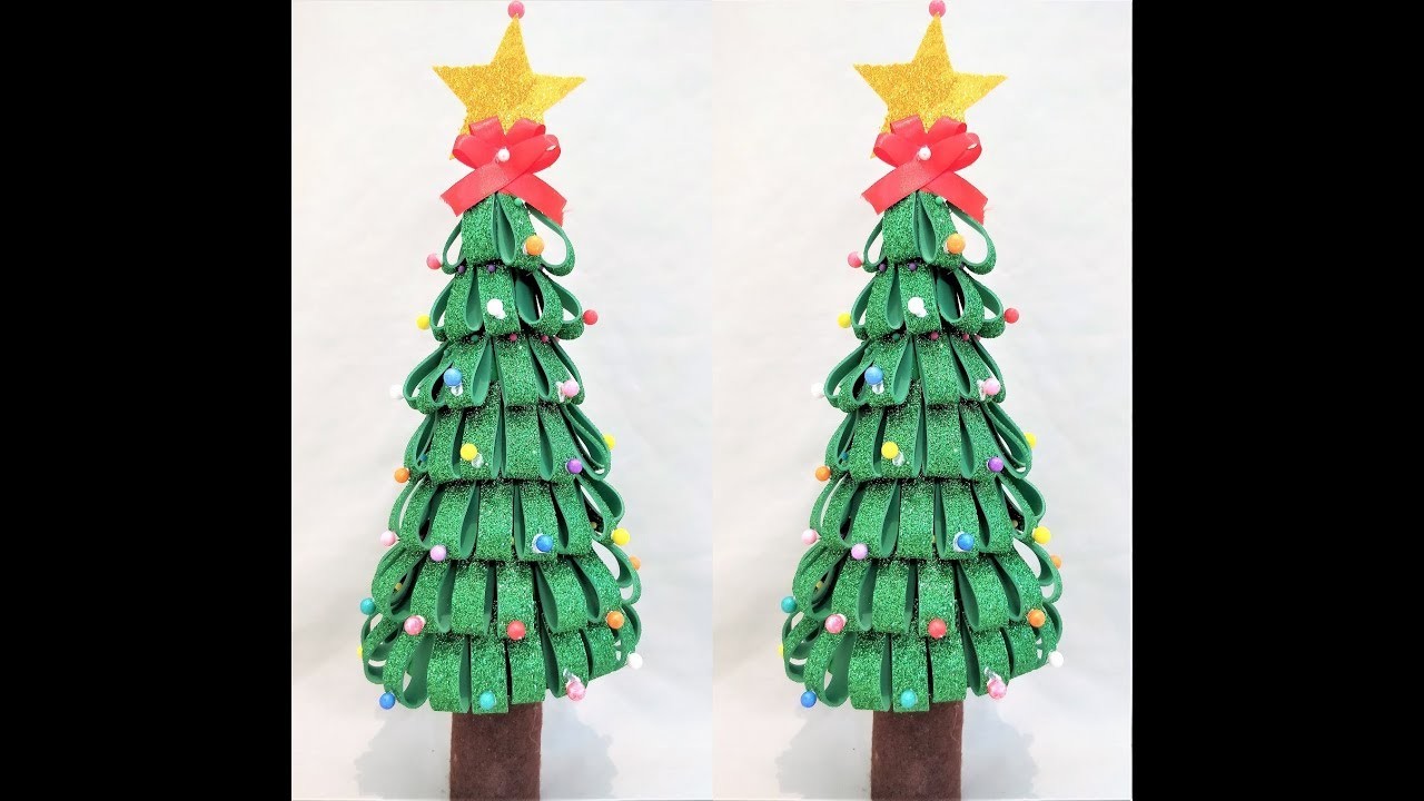 Diy Making of Christmas tree at home. Table top Christmas tree