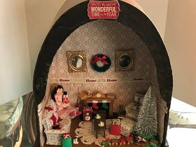 DIY Old Time Radio Shadow Box, Christmas Diorama