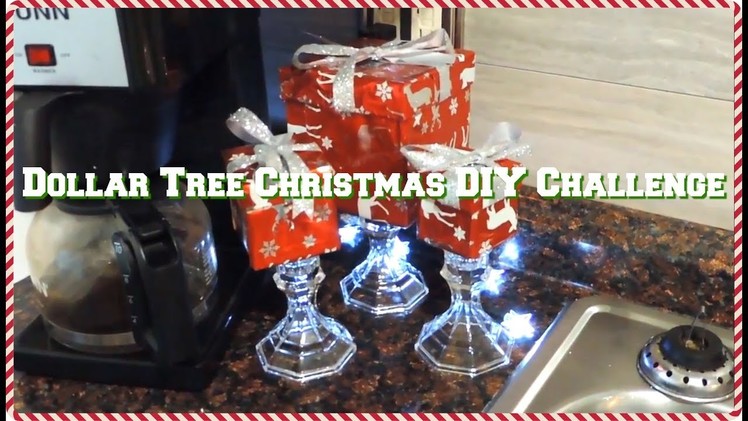 Dollar Tree Christmas DIY Challenge. Present Pedestal Centerpiece