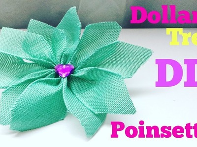 Dollar tree DIY. poinsettia ribbon