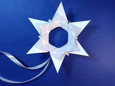 Easy Origami star. Christmas star with paper. Ideas for Christmas decoration.