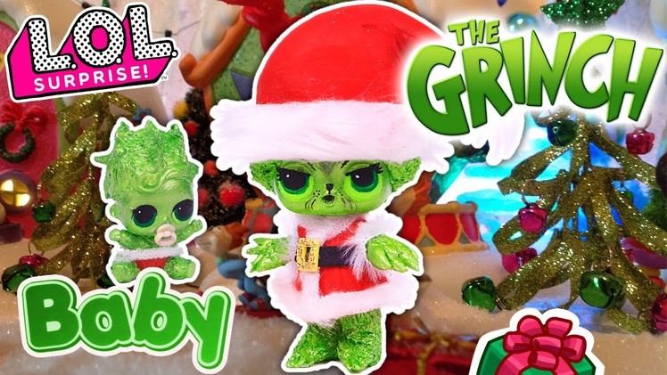 How THE GRINCH Stole Christmas Custom LOL Surprise DOLLS Easy Toys Movie DIY with BABY GRINCH