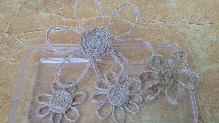 How to make Simple Decorative Twine Flower|| DIY Jute Flower