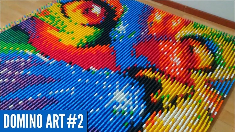 HUGE RAINBOW CAT MADE FROM 5,000 DOMINOES | Domino Art #2