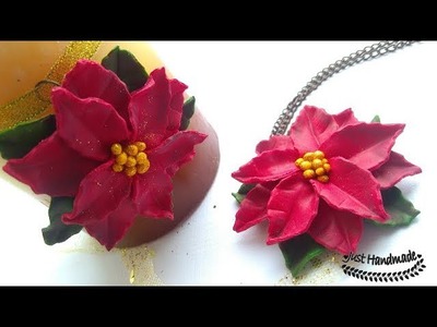 ~JustHandmade~ Polymer clay (fimo) poinsettia tutorial