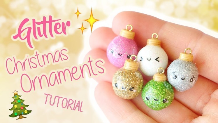 Kawaii Glitter Christmas Ornaments│Polymer Clay Tutorial